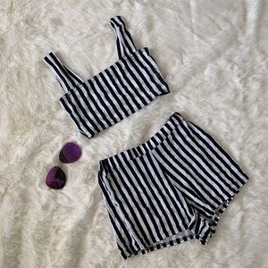 Pretty Little Things Cropped Two Piece Romper Set
